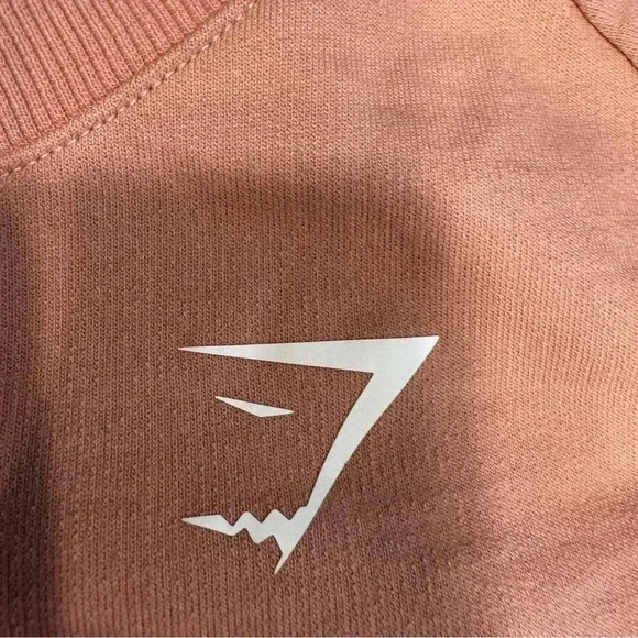 Gymshark Long Sleeve Crop Top Women Small Coral Salmon Pink Workout - Picture 9 of 10